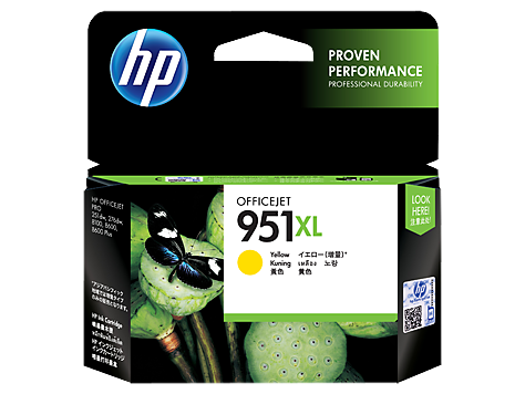 HP 951XL High Yield Yellow Original Ink Cartridge (CN048AA)